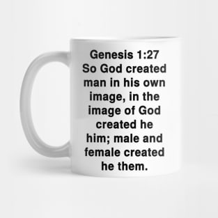 Genesis 1:27 King James Version Bible Verse Typography Mug